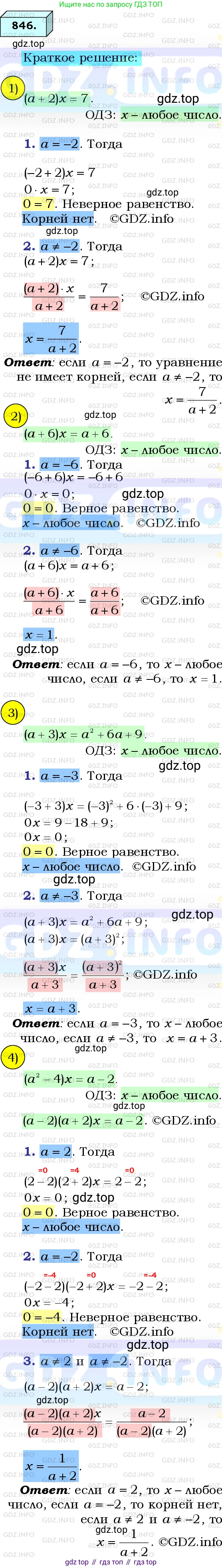 ГДЗ Алгебра, 8 класс Учебник, авторы: Мерзляк Аркадий Григорьевич, Полонский Виталий Борисович, Якир Михаил Семёнович, издательство Просвещение, Москва, 2018 - 2022, розового цвета, страница 216, номер 846, Решение 3