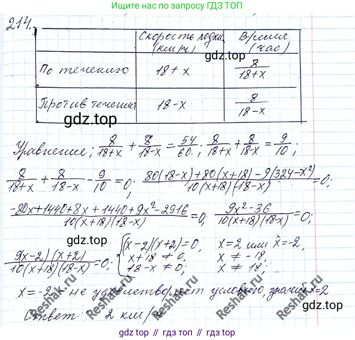 ГДЗ Алгебра, 8 класс Учебник, авторы: Мерзляк Аркадий Григорьевич, Полонский Виталий Борисович, Якир Михаил Семёнович, издательство Просвещение, Москва, 2018 - 2022, розового цвета, страница 57, номер 214, Решение 6