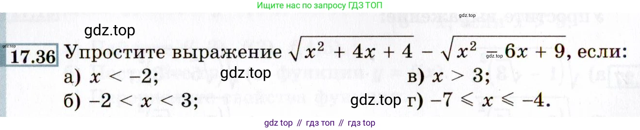 ГДЗ Алгебра, 8 класс Учебник, авторы: Мордкович Александр Григорьевич, Александрова Лилия Александровна, Мишустина Татьяна Николаевна, Тульчинская Елена Ефимовна, Семенов Павел Владимирович, издательство Мнемозина, Москва, 2019, Часть 2, страница 96, номер 17.36, Условие