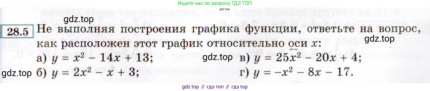 ГДЗ Алгебра, 8 класс Учебник, авторы: Мордкович Александр Григорьевич, Александрова Лилия Александровна, Мишустина Татьяна Николаевна, Тульчинская Елена Ефимовна, Семенов Павел Владимирович, издательство Мнемозина, Москва, 2019, Часть 2, страница 161, номер 28.5, Условие