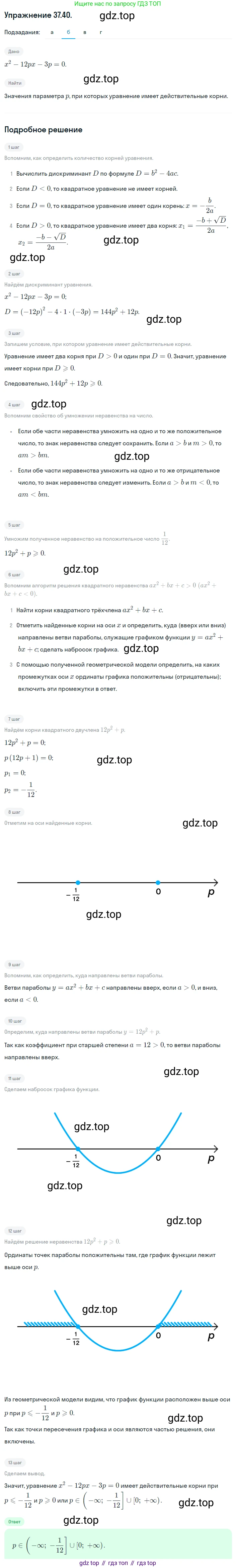 ГДЗ Алгебра, 8 класс Учебник, авторы: Мордкович Александр Григорьевич, Александрова Лилия Александровна, Мишустина Татьяна Николаевна, Тульчинская Елена Ефимовна, Семенов Павел Владимирович, издательство Мнемозина, Москва, 2019, Часть 2, страница 209, номер 37.40, Решение 1 (продолжение 2)