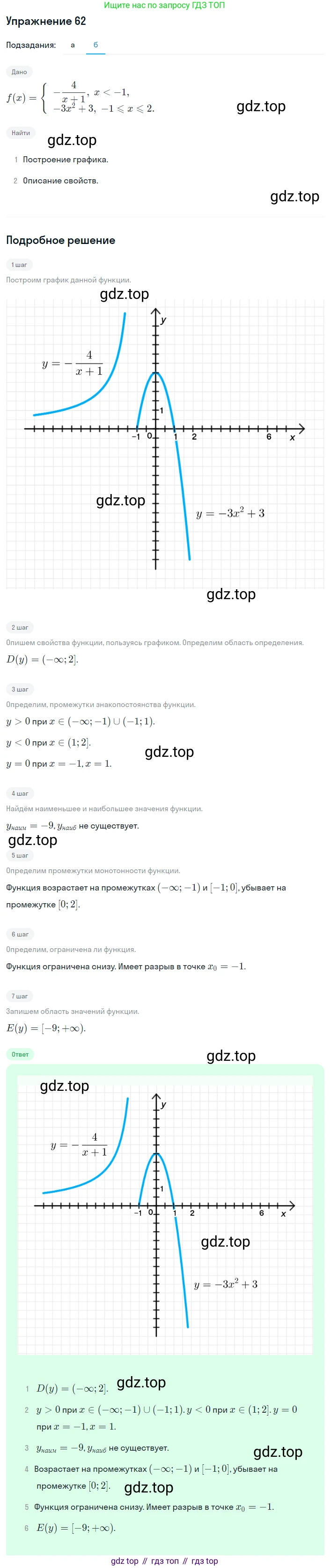 ГДЗ Алгебра, 8 класс Учебник, авторы: Мордкович Александр Григорьевич, Александрова Лилия Александровна, Мишустина Татьяна Николаевна, Тульчинская Елена Ефимовна, Семенов Павел Владимирович, издательство Мнемозина, Москва, 2019, Часть 2, страница 227, номер 62, Решение 1 (продолжение 2)