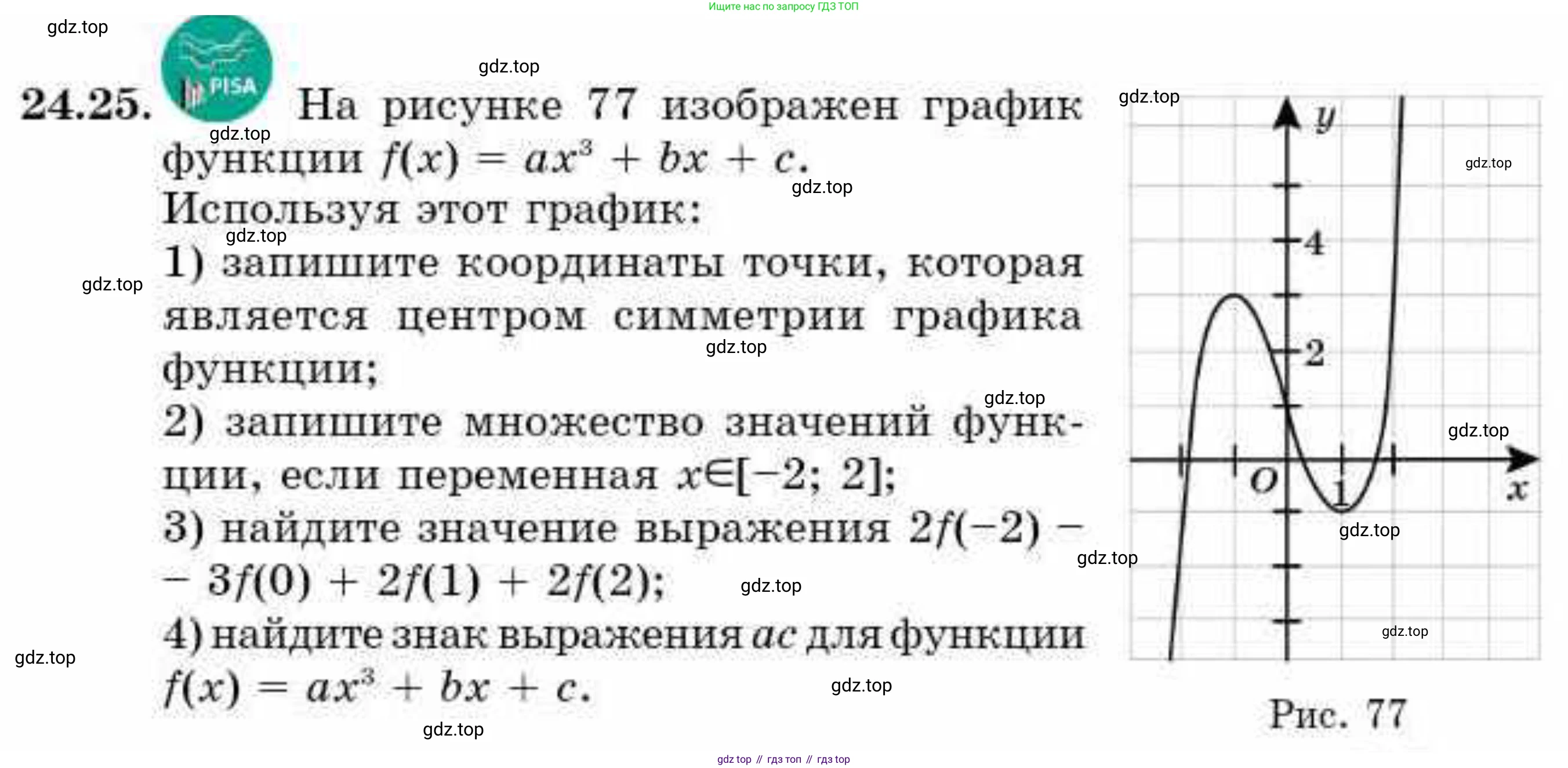 ГДЗ Алгебра, 9 класс Учебник, авторы: Абылкасымова Алма Есимбековна, Кучер Татьяна Павловна, Корчевский Владимир Евгеньевич, Жумагулова Зауре Абдыкеновна, издательство Мектеп, Алматы, 2019, бирюзового цвета, Часть 2, страница 62, номер 24.25, Условие рус