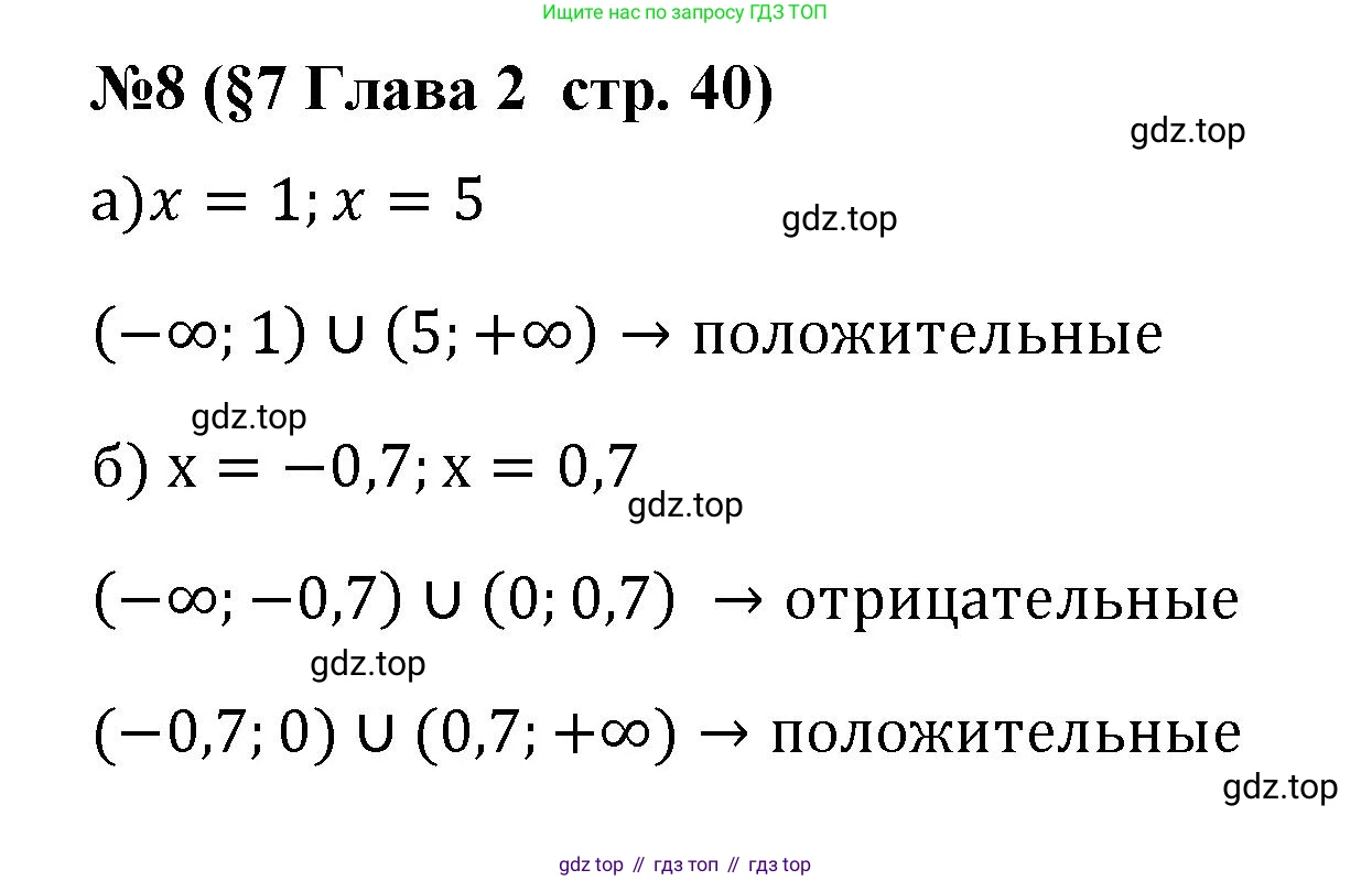 ГДЗ Алгебра, 9 класс рабочая тетрадь, авторы: Крайнева Лариса Борисовна, Миндюк Нора Григорьевна, Шлыкова Инга Соломоновна, издательство Просвещение, Москва, 2024, белого цвета, Часть 1, страница 40, номер 8, Решение
