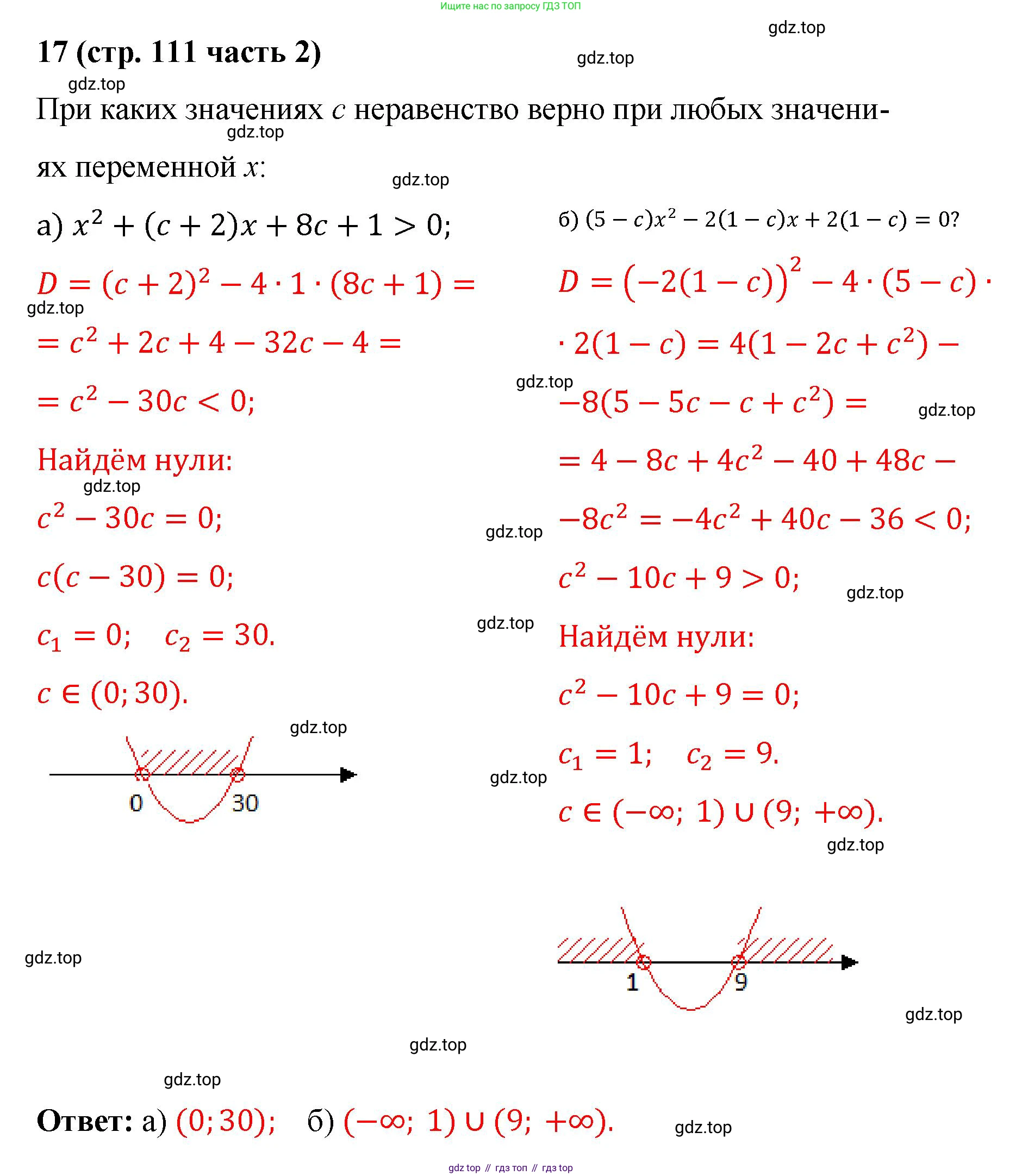 ГДЗ Алгебра, 9 класс рабочая тетрадь, авторы: Крайнева Лариса Борисовна, Миндюк Нора Григорьевна, Шлыкова Инга Соломоновна, издательство Просвещение, Москва, 2024, белого цвета, Часть 2, страница 111, номер 17, Решение