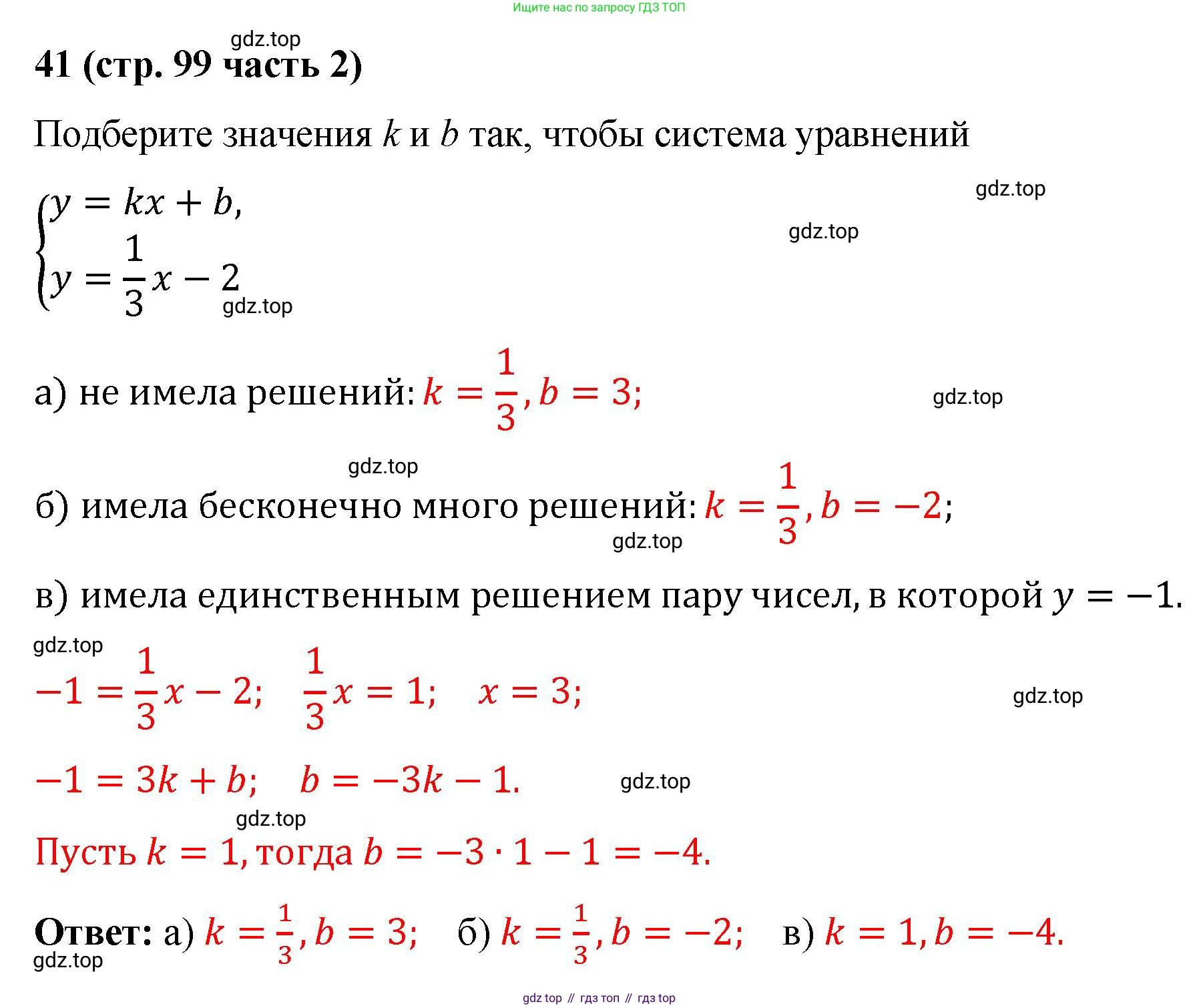 ГДЗ Алгебра, 9 класс рабочая тетрадь, авторы: Крайнева Лариса Борисовна, Миндюк Нора Григорьевна, Шлыкова Инга Соломоновна, издательство Просвещение, Москва, 2024, белого цвета, Часть 2, страница 99, номер 41, Решение