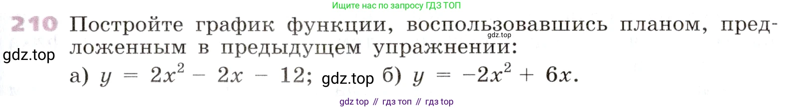 Алгебра, 9 класс Учебник, авторы: Дорофеев Георгий Владимирович, Суворова Светлана Борисовна, Бунимович Евгений Абрамович, Кузнецова Людмила Викторовна, Минаева Светлана Станиславовна, Рослова Лариса Олеговна, издательство Просвещение, Москва, 2019, белого цвета, страница 81, номер 210, Условие