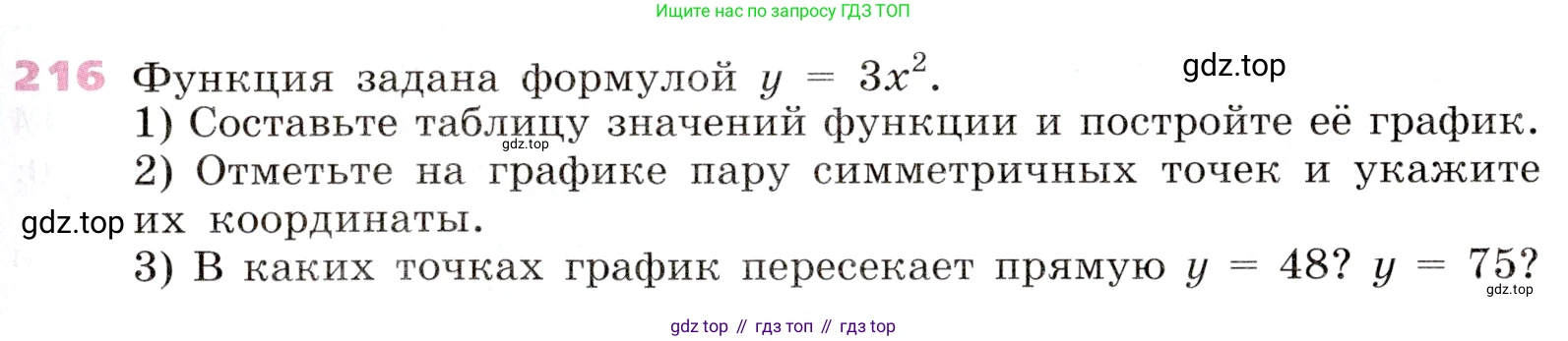 Алгебра, 9 класс Учебник, авторы: Дорофеев Георгий Владимирович, Суворова Светлана Борисовна, Бунимович Евгений Абрамович, Кузнецова Людмила Викторовна, Минаева Светлана Станиславовна, Рослова Лариса Олеговна, издательство Просвещение, Москва, 2019, белого цвета, страница 87, номер 216, Условие