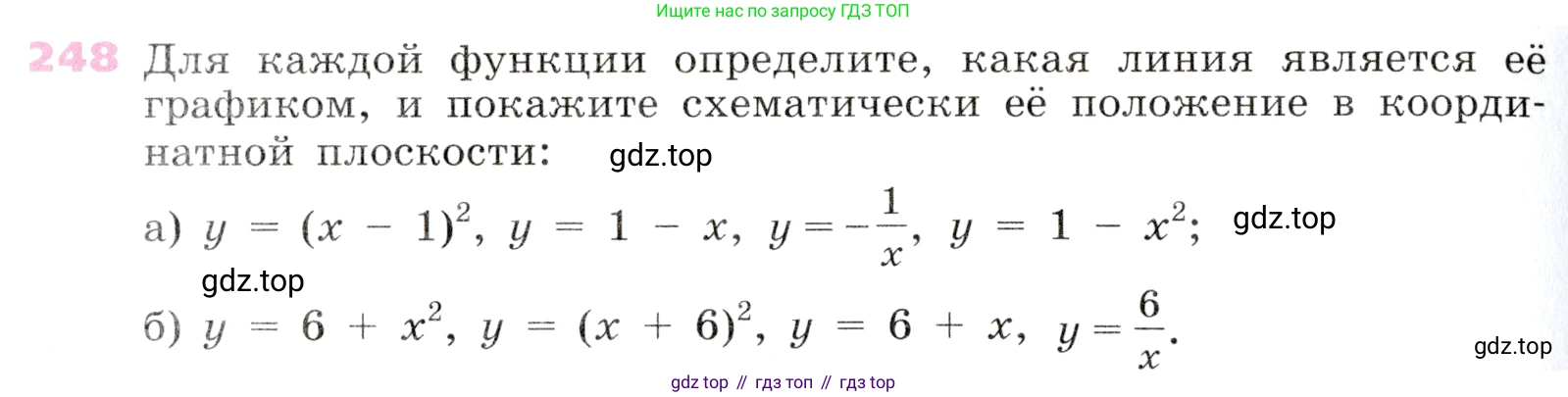Алгебра, 9 класс Учебник, авторы: Дорофеев Георгий Владимирович, Суворова Светлана Борисовна, Бунимович Евгений Абрамович, Кузнецова Людмила Викторовна, Минаева Светлана Станиславовна, Рослова Лариса Олеговна, издательство Просвещение, Москва, 2019, белого цвета, страница 102, номер 248, Условие