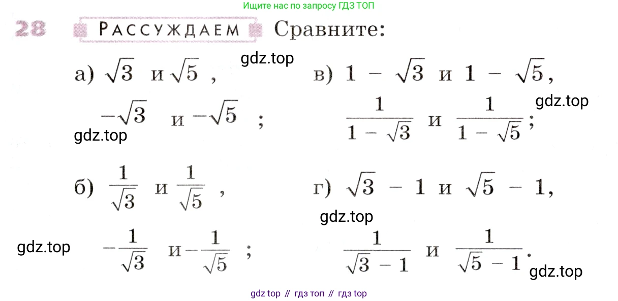Алгебра, 9 класс Учебник, авторы: Дорофеев Георгий Владимирович, Суворова Светлана Борисовна, Бунимович Евгений Абрамович, Кузнецова Людмила Викторовна, Минаева Светлана Станиславовна, Рослова Лариса Олеговна, издательство Просвещение, Москва, 2019, белого цвета, страница 15, номер 28, Условие