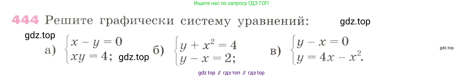 Алгебра, 9 класс Учебник, авторы: Дорофеев Георгий Владимирович, Суворова Светлана Борисовна, Бунимович Евгений Абрамович, Кузнецова Людмила Викторовна, Минаева Светлана Станиславовна, Рослова Лариса Олеговна, издательство Просвещение, Москва, 2019, белого цвета, страница 184, номер 444, Условие