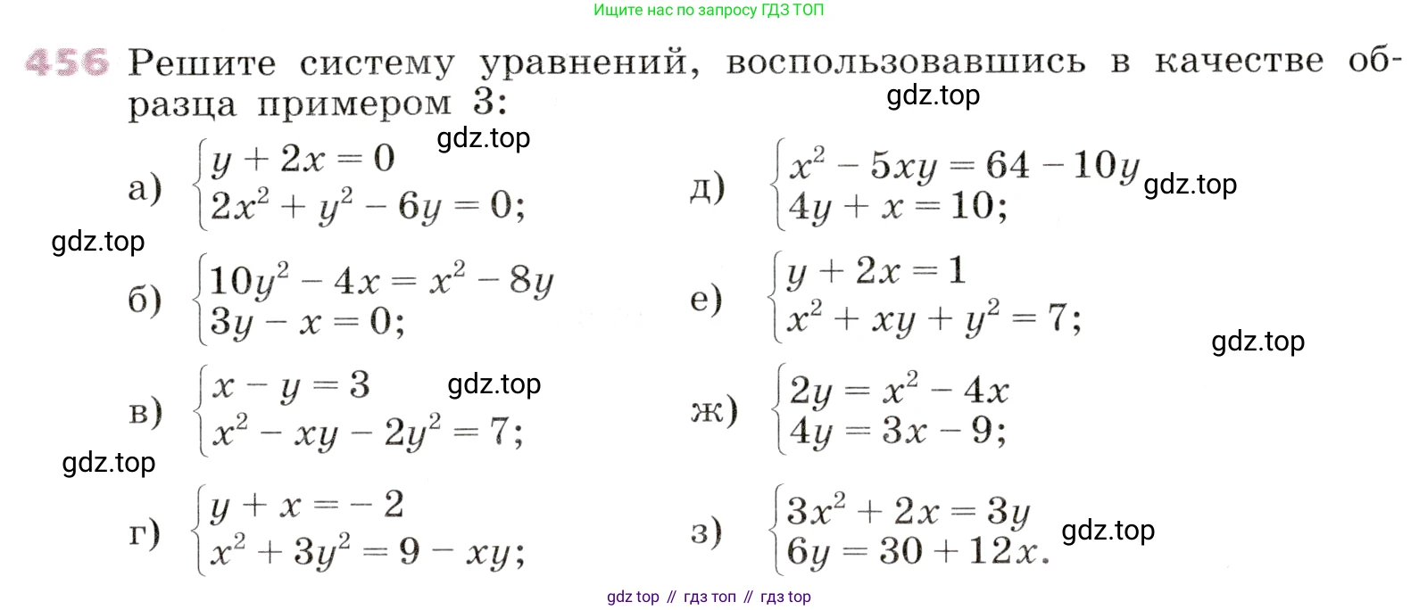 Алгебра, 9 класс Учебник, авторы: Дорофеев Георгий Владимирович, Суворова Светлана Борисовна, Бунимович Евгений Абрамович, Кузнецова Людмила Викторовна, Минаева Светлана Станиславовна, Рослова Лариса Олеговна, издательство Просвещение, Москва, 2019, белого цвета, страница 185, номер 456, Условие
