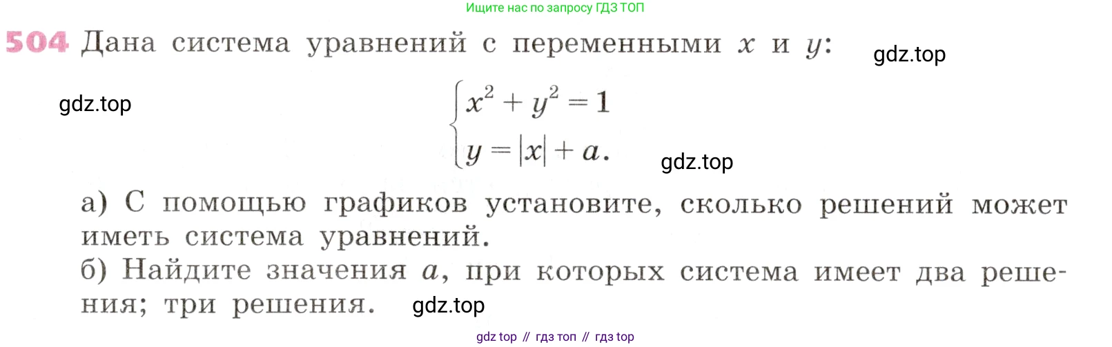Алгебра, 9 класс Учебник, авторы: Дорофеев Георгий Владимирович, Суворова Светлана Борисовна, Бунимович Евгений Абрамович, Кузнецова Людмила Викторовна, Минаева Светлана Станиславовна, Рослова Лариса Олеговна, издательство Просвещение, Москва, 2019, белого цвета, страница 201, номер 504, Условие