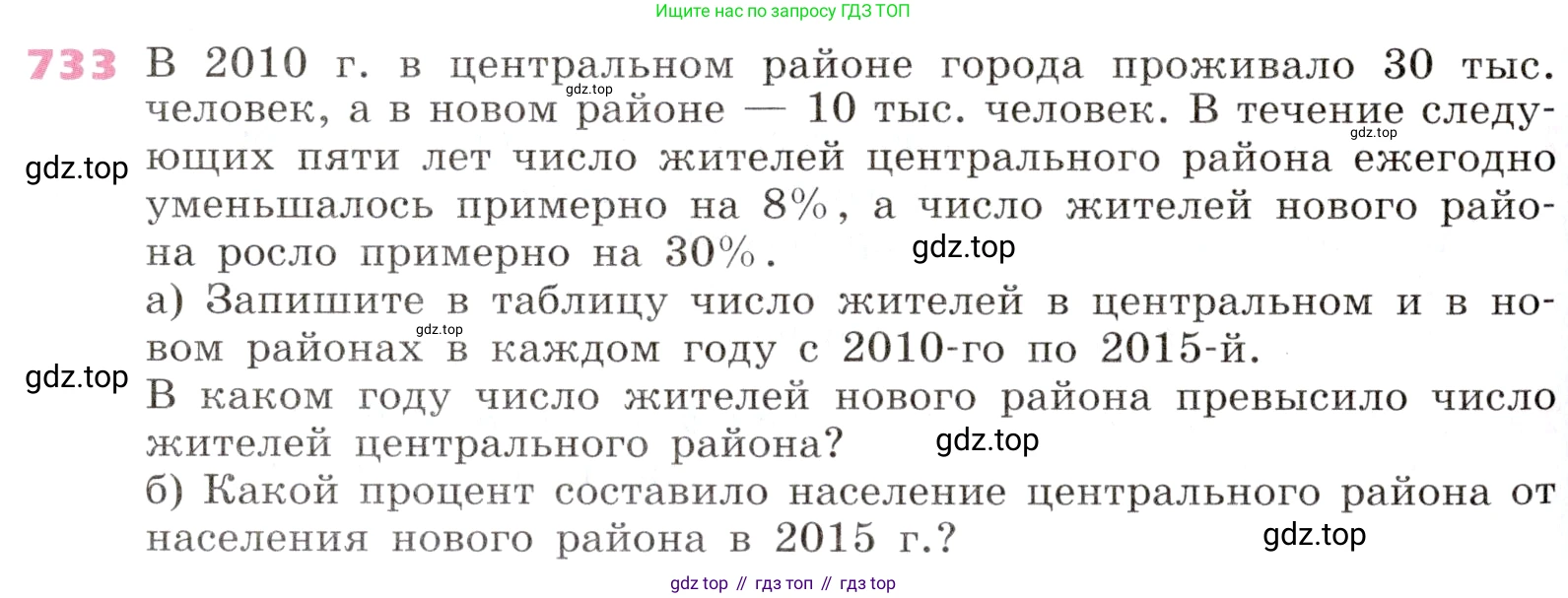 Алгебра, 9 класс Учебник, авторы: Дорофеев Георгий Владимирович, Суворова Светлана Борисовна, Бунимович Евгений Абрамович, Кузнецова Людмила Викторовна, Минаева Светлана Станиславовна, Рослова Лариса Олеговна, издательство Просвещение, Москва, 2019, белого цвета, страница 282, номер 733, Условие