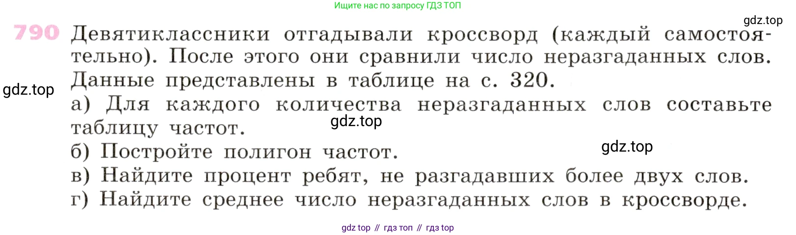 Алгебра, 9 класс Учебник, авторы: Дорофеев Георгий Владимирович, Суворова Светлана Борисовна, Бунимович Евгений Абрамович, Кузнецова Людмила Викторовна, Минаева Светлана Станиславовна, Рослова Лариса Олеговна, издательство Просвещение, Москва, 2019, белого цвета, страница 319, номер 790, Условие