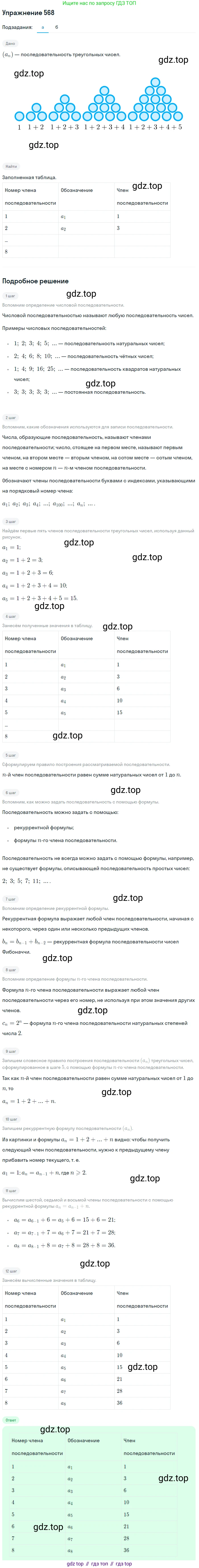 Алгебра, 9 класс Учебник, авторы: Дорофеев Георгий Владимирович, Суворова Светлана Борисовна, Бунимович Евгений Абрамович, Кузнецова Людмила Викторовна, Минаева Светлана Станиславовна, Рослова Лариса Олеговна, издательство Просвещение, Москва, 2019, белого цвета, страница 222, номер 568, Решение 1