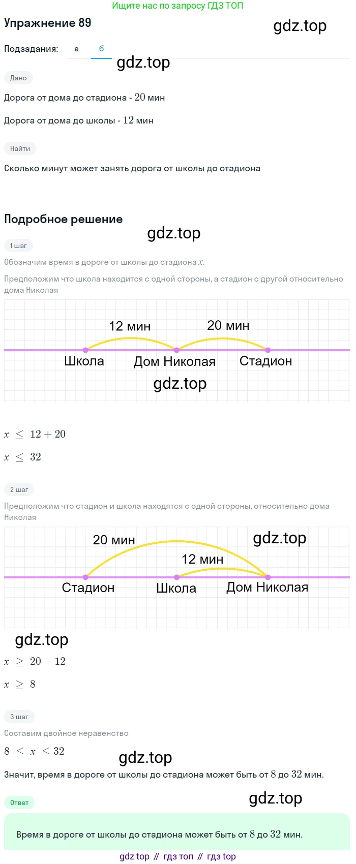 Алгебра, 9 класс Учебник, авторы: Дорофеев Георгий Владимирович, Суворова Светлана Борисовна, Бунимович Евгений Абрамович, Кузнецова Людмила Викторовна, Минаева Светлана Станиславовна, Рослова Лариса Олеговна, издательство Просвещение, Москва, 2019, белого цвета, страница 32, номер 89, Решение 1 (продолжение 2)