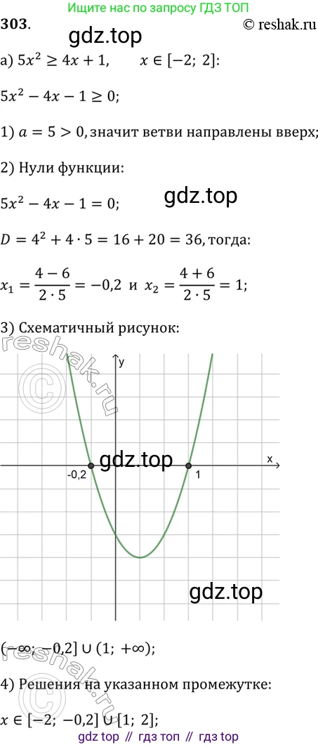 Алгебра, 9 класс Учебник, авторы: Дорофеев Георгий Владимирович, Суворова Светлана Борисовна, Бунимович Евгений Абрамович, Кузнецова Людмила Викторовна, Минаева Светлана Станиславовна, Рослова Лариса Олеговна, издательство Просвещение, Москва, 2019, белого цвета, страница 119, номер 303, Решение 2