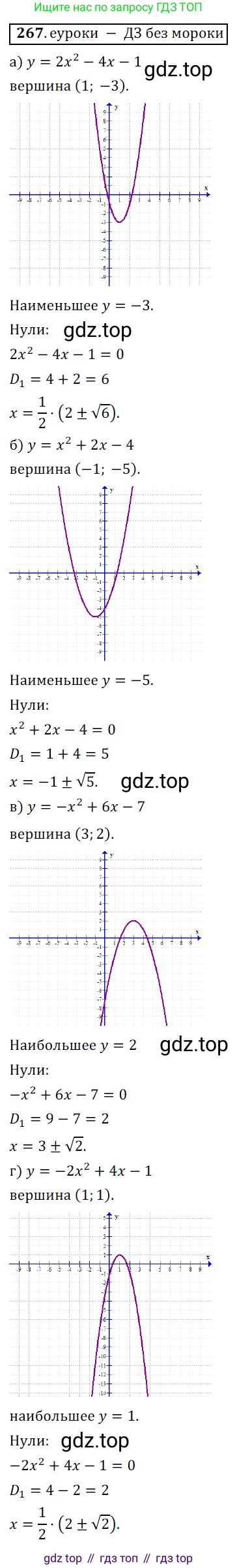 Алгебра, 9 класс Учебник, авторы: Дорофеев Георгий Владимирович, Суворова Светлана Борисовна, Бунимович Евгений Абрамович, Кузнецова Людмила Викторовна, Минаева Светлана Станиславовна, Рослова Лариса Олеговна, издательство Просвещение, Москва, 2019, белого цвета, страница 109, номер 267, Решение 3