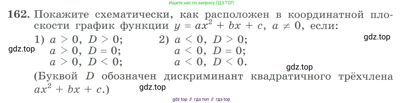 ГДЗ Алгебра, 9 класс Учебник, авторы: Макарычев Юрий Николаевич, Миндюк Нора Григорьевна, Нешков Константин Иванович, Суворова Светлана Борисовна, издательство Просвещение, Москва, 2023, белого цвета, страница 60, номер 162, Условие