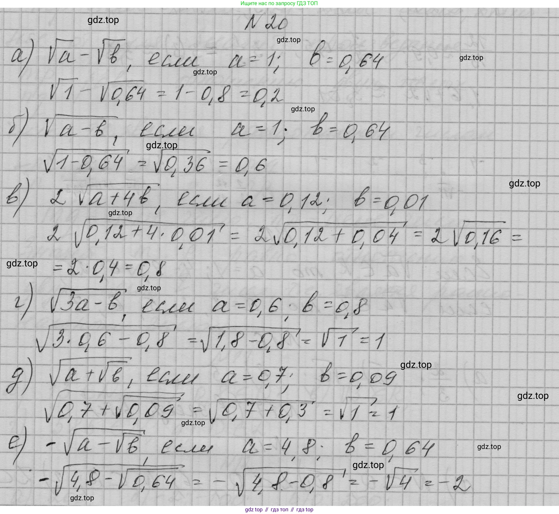 ГДЗ Алгебра, 9 класс Учебник, авторы: Макарычев Юрий Николаевич, Миндюк Нора Григорьевна, Нешков Константин Иванович, Суворова Светлана Борисовна, издательство Просвещение, Москва, 2023, белого цвета, страница 11, номер 20, Решение 1