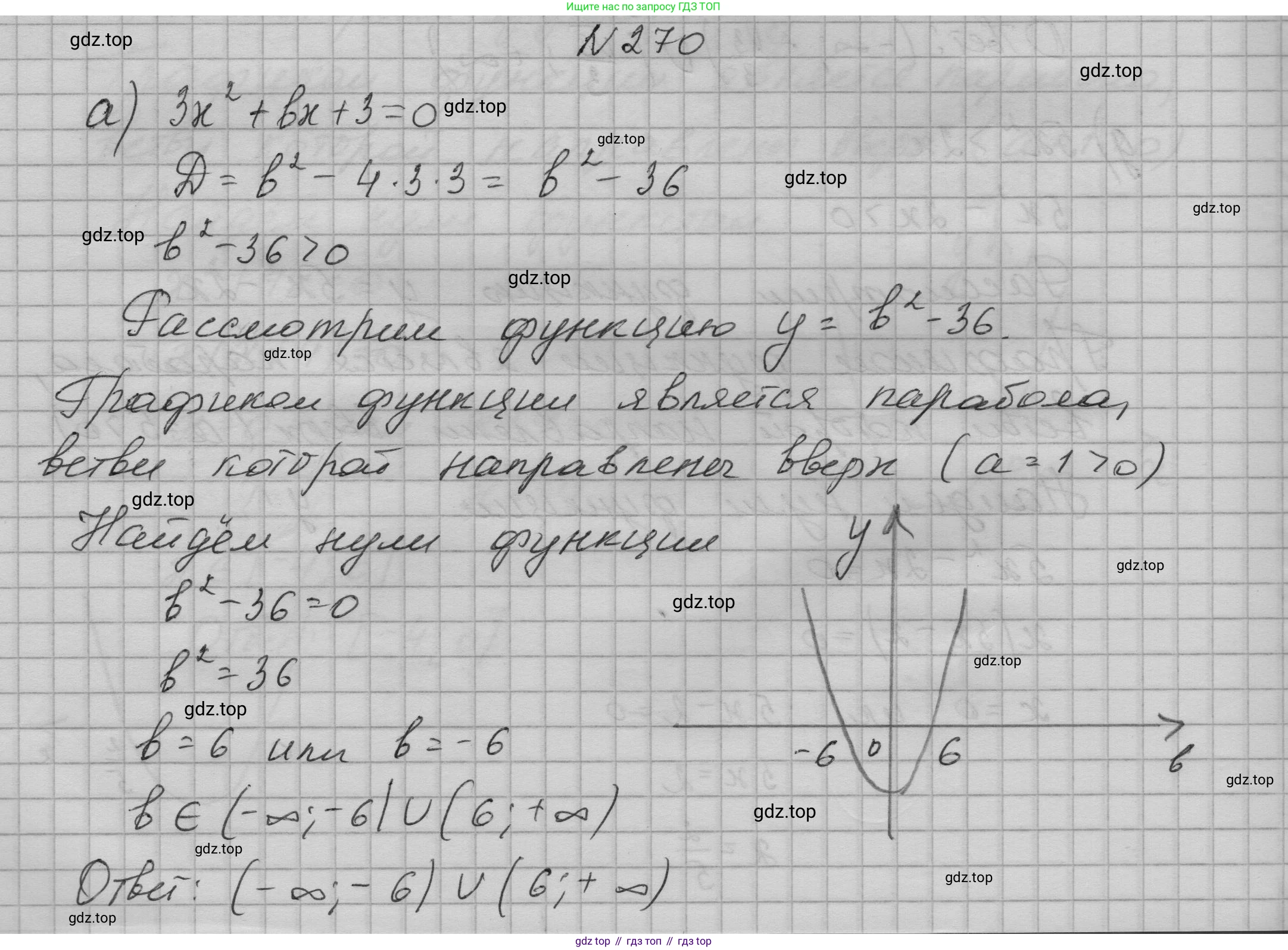 ГДЗ Алгебра, 9 класс Учебник, авторы: Макарычев Юрий Николаевич, Миндюк Нора Григорьевна, Нешков Константин Иванович, Суворова Светлана Борисовна, издательство Просвещение, Москва, 2023, белого цвета, страница 91, номер 270, Решение 1