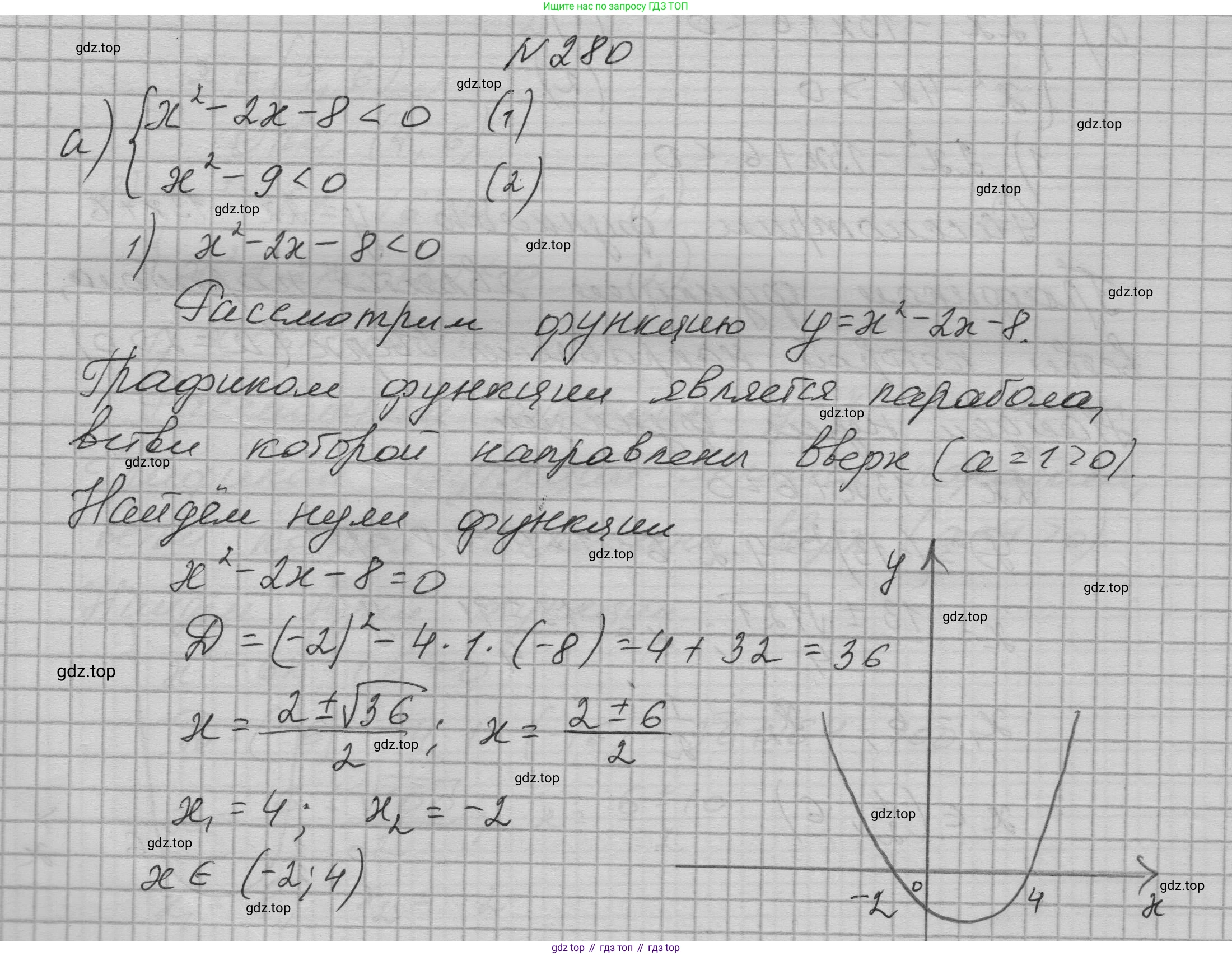 ГДЗ Алгебра, 9 класс Учебник, авторы: Макарычев Юрий Николаевич, Миндюк Нора Григорьевна, Нешков Константин Иванович, Суворова Светлана Борисовна, издательство Просвещение, Москва, 2023, белого цвета, страница 92, номер 280, Решение 1