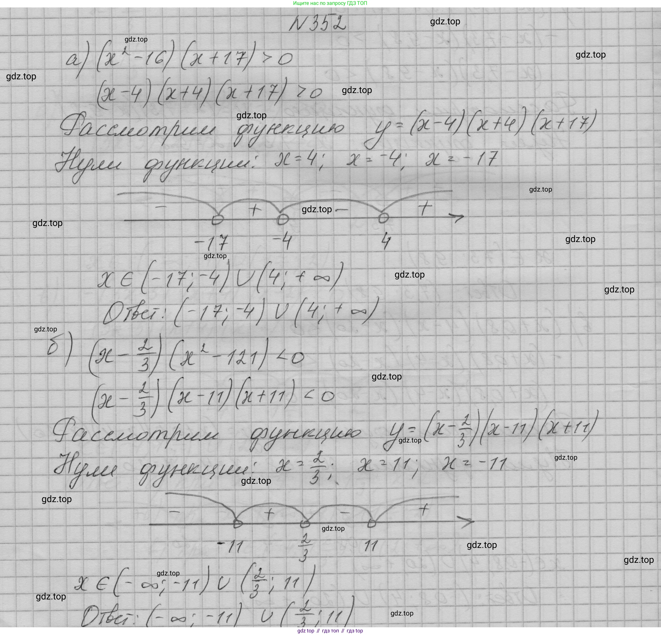 ГДЗ Алгебра, 9 класс Учебник, авторы: Макарычев Юрий Николаевич, Миндюк Нора Григорьевна, Нешков Константин Иванович, Суворова Светлана Борисовна, издательство Просвещение, Москва, 2023, белого цвета, страница 108, номер 352, Решение 1