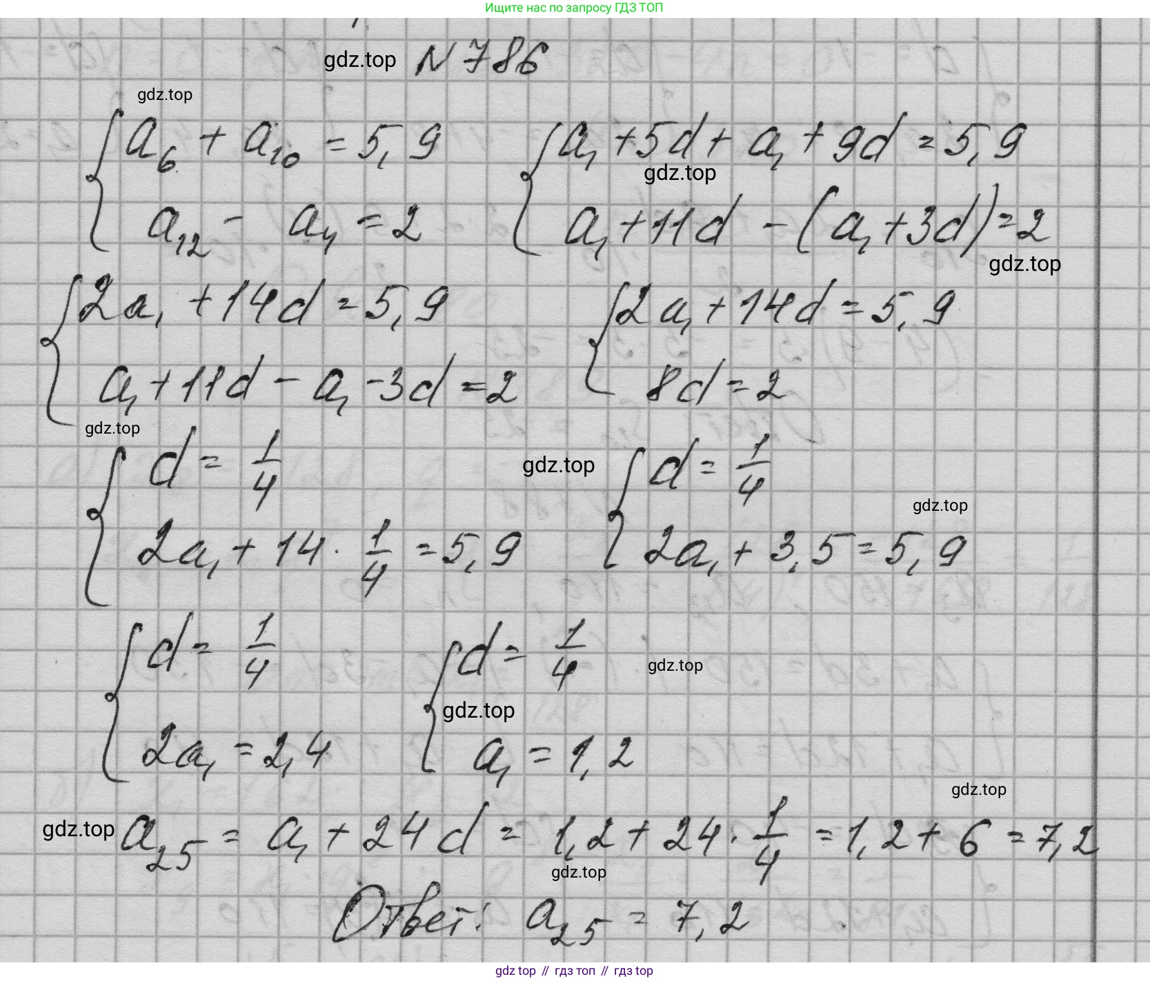 ГДЗ Алгебра, 9 класс Учебник, авторы: Макарычев Юрий Николаевич, Миндюк Нора Григорьевна, Нешков Константин Иванович, Суворова Светлана Борисовна, издательство Просвещение, Москва, 2023, белого цвета, страница 201, номер 786, Решение 1