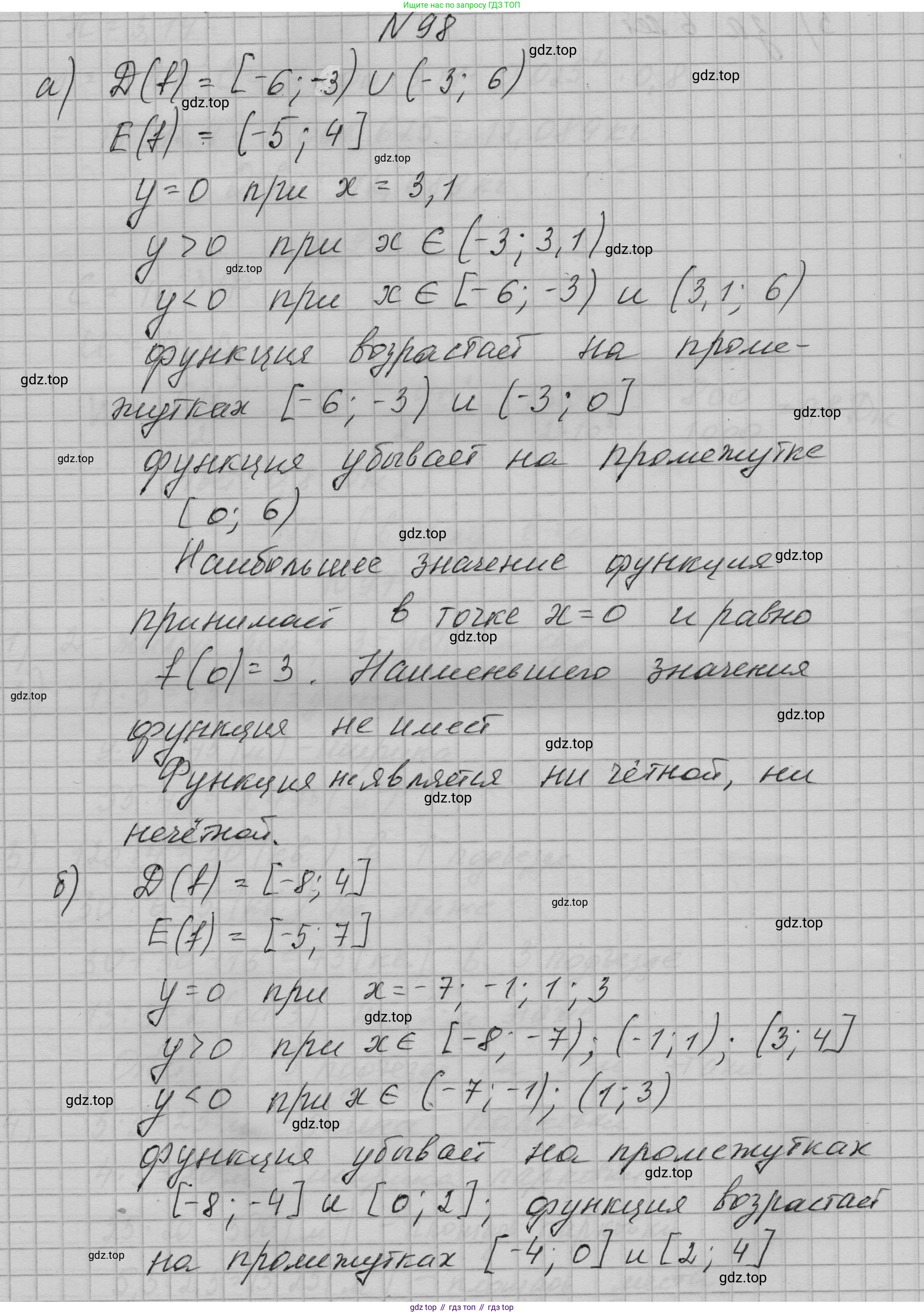 ГДЗ Алгебра, 9 класс Учебник, авторы: Макарычев Юрий Николаевич, Миндюк Нора Григорьевна, Нешков Константин Иванович, Суворова Светлана Борисовна, издательство Просвещение, Москва, 2023, белого цвета, страница 35, номер 98, Решение 1