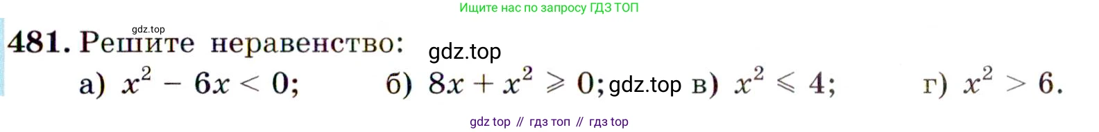ГДЗ Алгебра, 9 класс Учебник, авторы: Макарычев Юрий Николаевич, Миндюк Нора Григорьевна, Нешков Константин Иванович, Суворова Светлана Борисовна, издательство Просвещение, Москва, 2014 - 2024, страница 125, номер 481, Условие