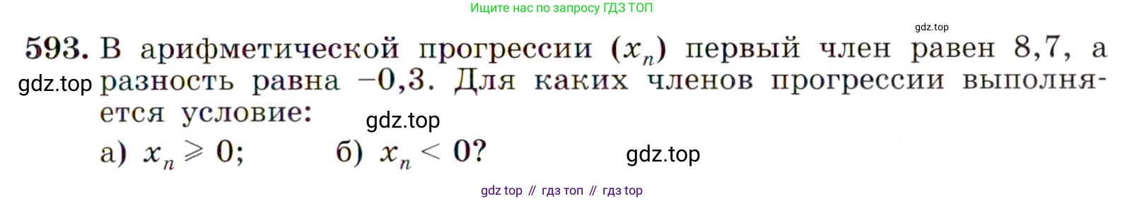 ГДЗ Алгебра, 9 класс Учебник, авторы: Макарычев Юрий Николаевич, Миндюк Нора Григорьевна, Нешков Константин Иванович, Суворова Светлана Борисовна, издательство Просвещение, Москва, 2014 - 2024, страница 153, номер 593, Условие
