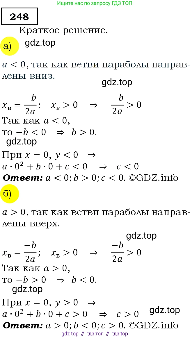 ГДЗ Алгебра, 9 класс Учебник, авторы: Макарычев Юрий Николаевич, Миндюк Нора Григорьевна, Нешков Константин Иванович, Суворова Светлана Борисовна, издательство Просвещение, Москва, 2014 - 2024, страница 73, номер 248, Решение 3