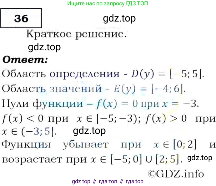 ГДЗ Алгебра, 9 класс Учебник, авторы: Макарычев Юрий Николаевич, Миндюк Нора Григорьевна, Нешков Константин Иванович, Суворова Светлана Борисовна, издательство Просвещение, Москва, 2014 - 2024, страница 19, номер 36, Решение 3