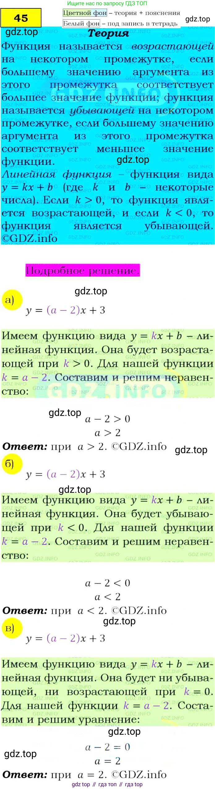 ГДЗ Алгебра, 9 класс Учебник, авторы: Макарычев Юрий Николаевич, Миндюк Нора Григорьевна, Нешков Константин Иванович, Суворова Светлана Борисовна, издательство Просвещение, Москва, 2014 - 2024, страница 21, номер 45, Решение 4