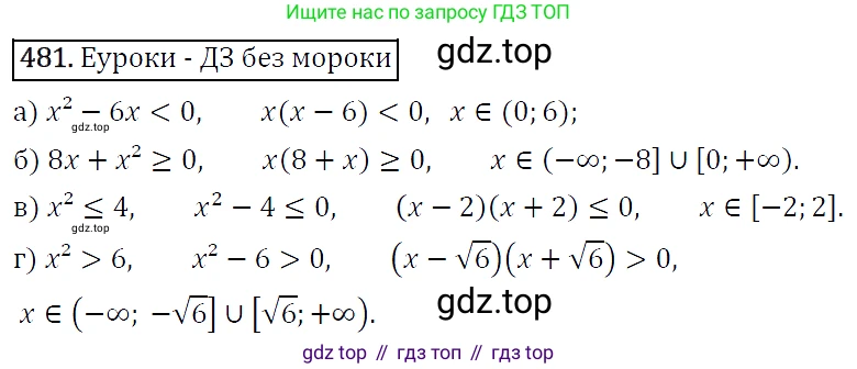 ГДЗ Алгебра, 9 класс Учебник, авторы: Макарычев Юрий Николаевич, Миндюк Нора Григорьевна, Нешков Константин Иванович, Суворова Светлана Борисовна, издательство Просвещение, Москва, 2014 - 2024, страница 125, номер 481, Решение 5