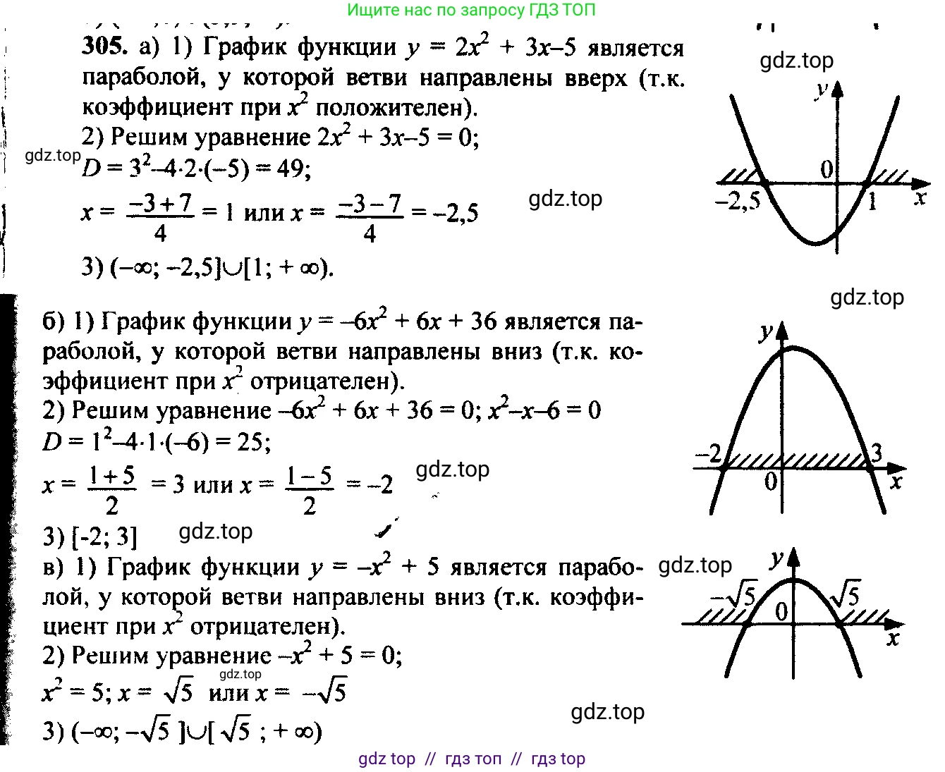 Алгебра, 9 класс Учебник, авторы: Макарычев Юрий Николаевич, Миндюк Нора Григорьевна, Нешков Константин Иванович, Суворова Светлана Борисовна, издательство Просвещение, Москва, 2014 - 2024, страница 90, номер 305, Решение 6