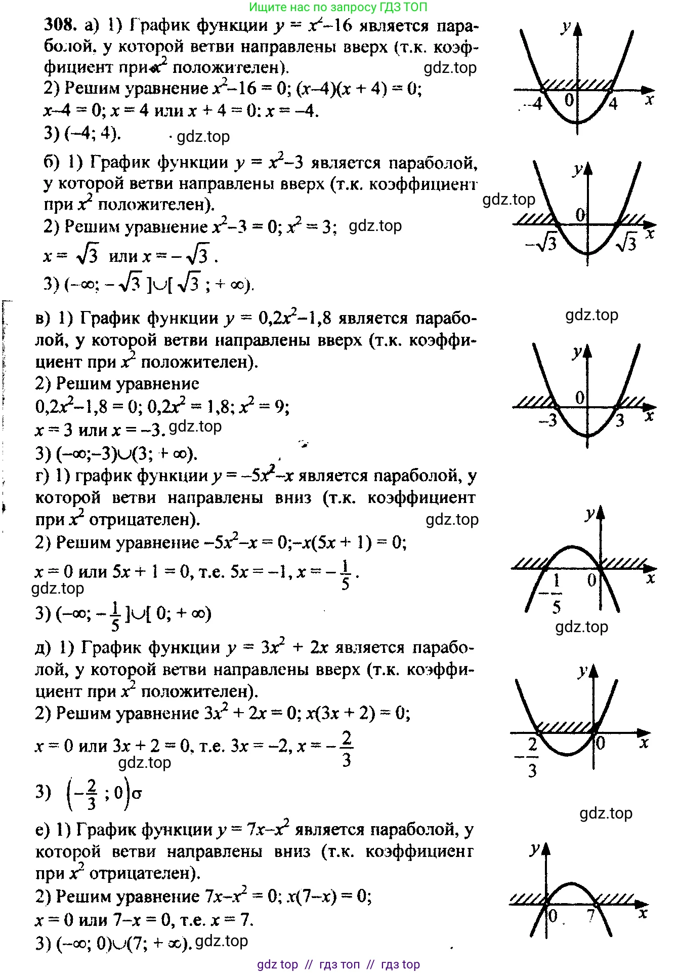 Алгебра, 9 класс Учебник, авторы: Макарычев Юрий Николаевич, Миндюк Нора Григорьевна, Нешков Константин Иванович, Суворова Светлана Борисовна, издательство Просвещение, Москва, 2014 - 2024, страница 90, номер 308, Решение 6