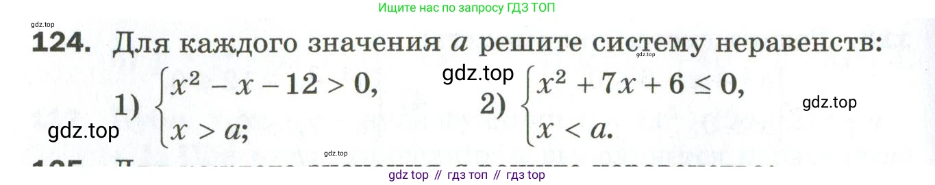 ГДЗ Алгебра, 9 класс Дидактические материалы, авторы: Мерзляк Аркадий Григорьевич, Полонский Виталий Борисович, Рабинович Ефим Михайлович, Якир Михаил Семёнович, издательство Просвещение, Москва, 2015, голубого цвета, страница 24, номер 124, Условие