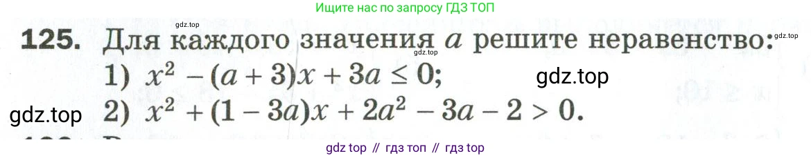 ГДЗ Алгебра, 9 класс Дидактические материалы, авторы: Мерзляк Аркадий Григорьевич, Полонский Виталий Борисович, Рабинович Ефим Михайлович, Якир Михаил Семёнович, издательство Просвещение, Москва, 2015, голубого цвета, страница 24, номер 125, Условие