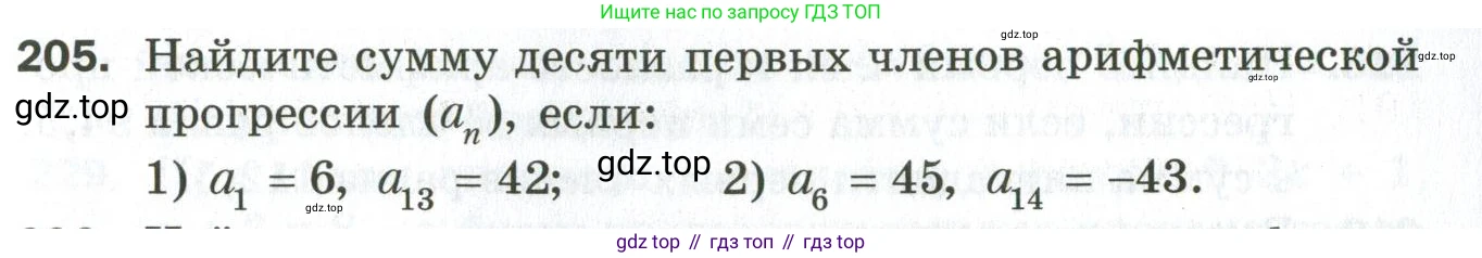 ГДЗ Алгебра, 9 класс Дидактические материалы, авторы: Мерзляк Аркадий Григорьевич, Полонский Виталий Борисович, Рабинович Ефим Михайлович, Якир Михаил Семёнович, издательство Просвещение, Москва, 2015, голубого цвета, страница 35, номер 205, Условие