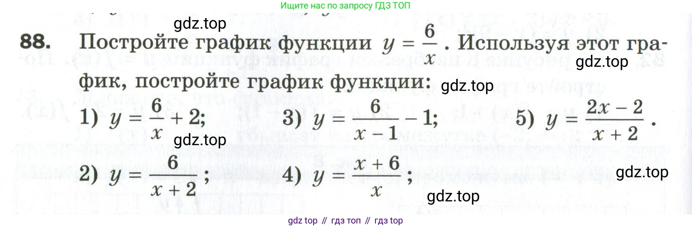 ГДЗ Алгебра, 9 класс Дидактические материалы, авторы: Мерзляк Аркадий Григорьевич, Полонский Виталий Борисович, Рабинович Ефим Михайлович, Якир Михаил Семёнович, издательство Просвещение, Москва, 2015, голубого цвета, страница 54, номер 88, Условие