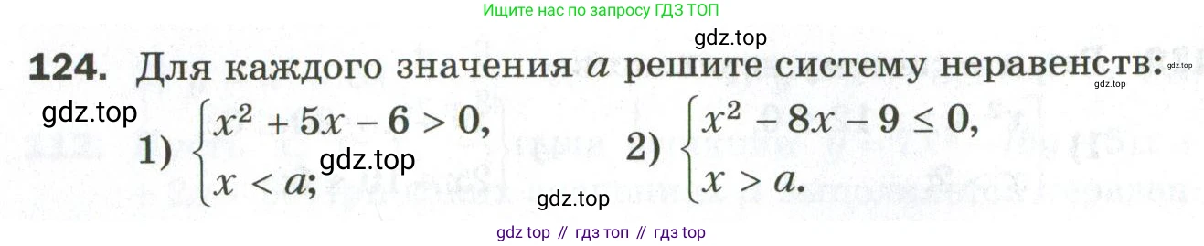 ГДЗ Алгебра, 9 класс Дидактические материалы, авторы: Мерзляк Аркадий Григорьевич, Полонский Виталий Борисович, Рабинович Ефим Михайлович, Якир Михаил Семёнович, издательство Просвещение, Москва, 2015, голубого цвета, страница 94, номер 124, Условие
