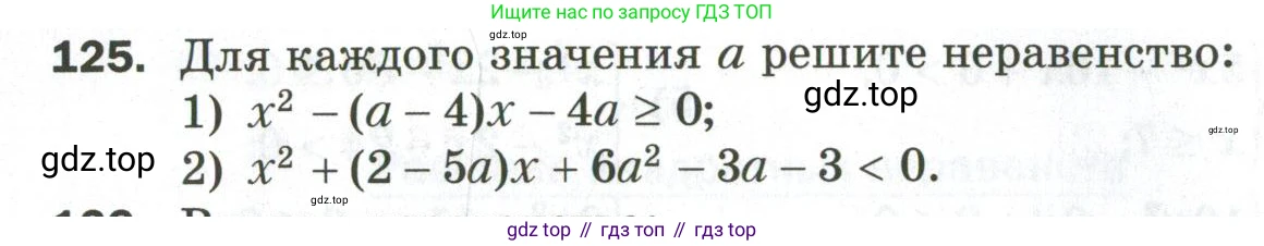 ГДЗ Алгебра, 9 класс Дидактические материалы, авторы: Мерзляк Аркадий Григорьевич, Полонский Виталий Борисович, Рабинович Ефим Михайлович, Якир Михаил Семёнович, издательство Просвещение, Москва, 2015, голубого цвета, страница 94, номер 125, Условие