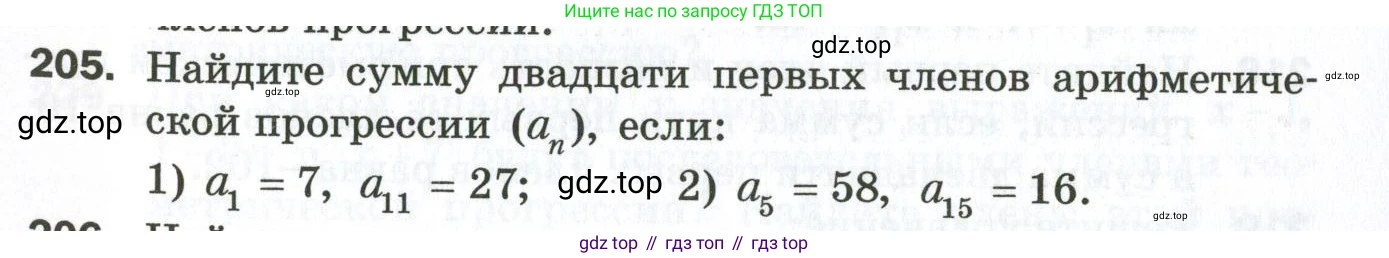 ГДЗ Алгебра, 9 класс Дидактические материалы, авторы: Мерзляк Аркадий Григорьевич, Полонский Виталий Борисович, Рабинович Ефим Михайлович, Якир Михаил Семёнович, издательство Просвещение, Москва, 2015, голубого цвета, страница 105, номер 205, Условие