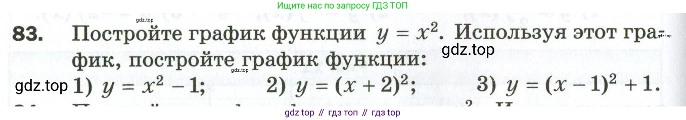 ГДЗ Алгебра, 9 класс Дидактические материалы, авторы: Мерзляк Аркадий Григорьевич, Полонский Виталий Борисович, Рабинович Ефим Михайлович, Якир Михаил Семёнович, издательство Просвещение, Москва, 2015, голубого цвета, страница 88, номер 83, Условие