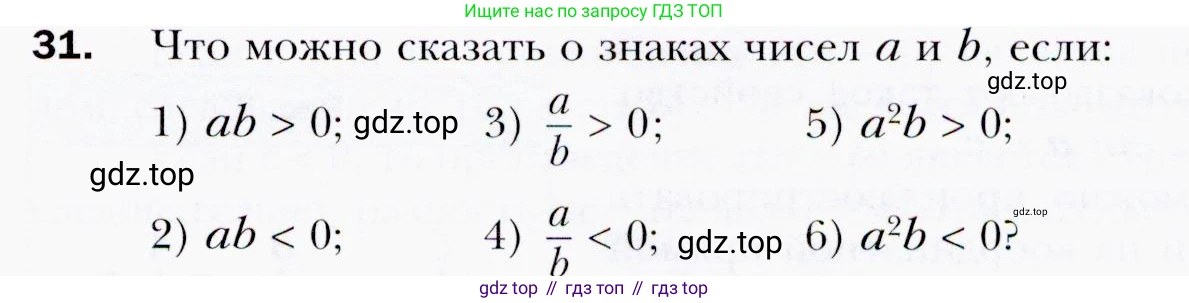 ГДЗ Алгебра, 9 класс Учебник, авторы: Мерзляк Аркадий Григорьевич, Полонский Виталий Борисович, Якир Михаил Семёнович, издательство Просвещение, Москва, 2019, голубого цвета, страница 11, номер 31, Условия