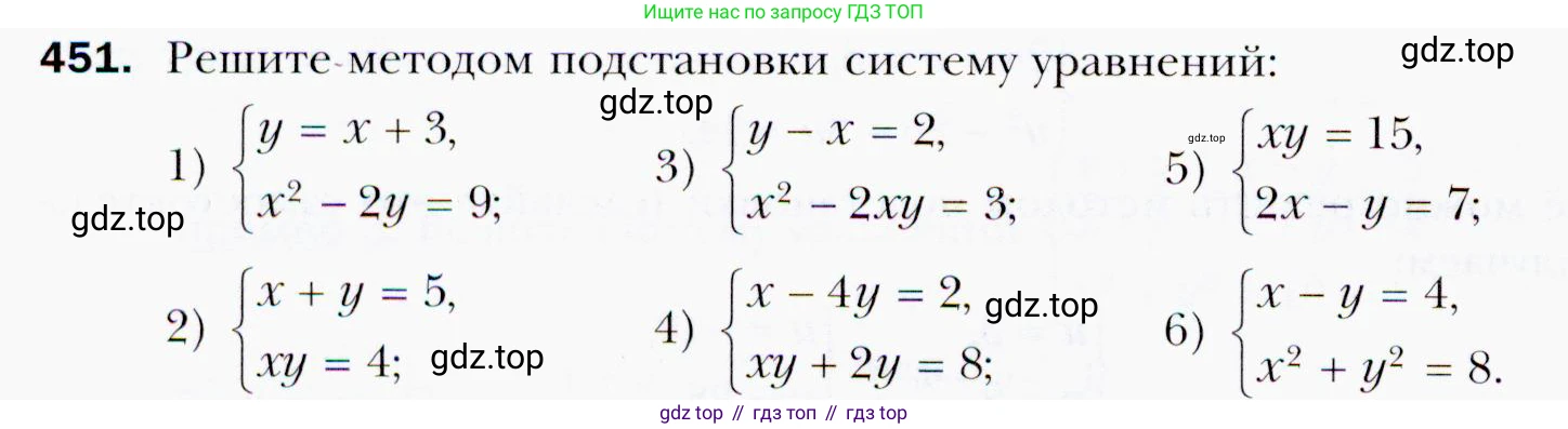 ГДЗ Алгебра, 9 класс Учебник, авторы: Мерзляк Аркадий Григорьевич, Полонский Виталий Борисович, Якир Михаил Семёнович, издательство Просвещение, Москва, 2019, голубого цвета, страница 126, номер 451, Условия