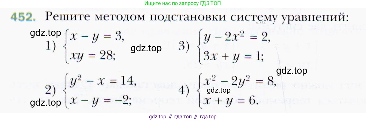 ГДЗ Алгебра, 9 класс Учебник, авторы: Мерзляк Аркадий Григорьевич, Полонский Виталий Борисович, Якир Михаил Семёнович, издательство Просвещение, Москва, 2019, голубого цвета, страница 126, номер 452, Условия