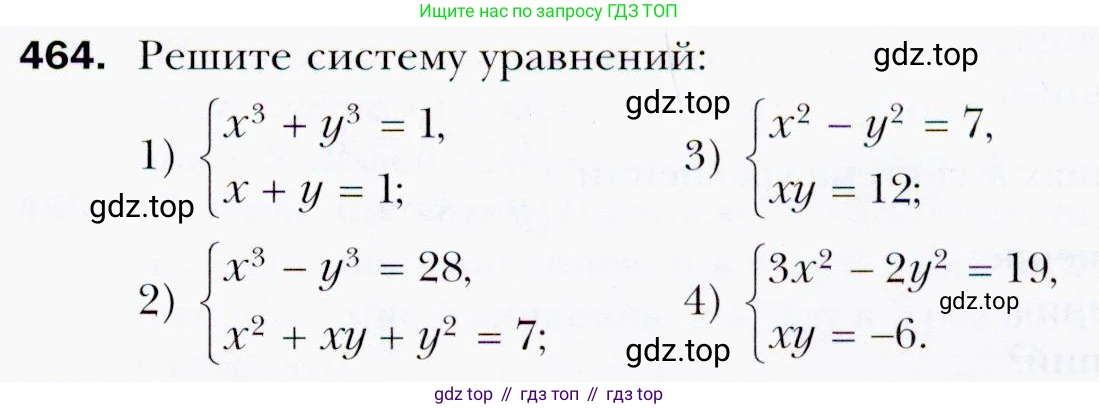 ГДЗ Алгебра, 9 класс Учебник, авторы: Мерзляк Аркадий Григорьевич, Полонский Виталий Борисович, Якир Михаил Семёнович, издательство Просвещение, Москва, 2019, голубого цвета, страница 129, номер 464, Условия